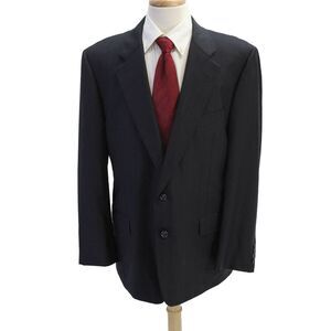 Hickey Freeman for Nordstrom Mens Pinstriped Blazer Jacket Black Size 44 Regular